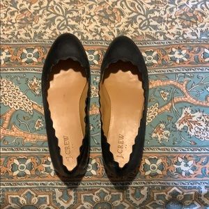 J Crew Black Leather Flats